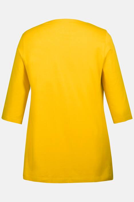 Maglia dal taglio lungo e svasato con scollo rotondo e maniche a 3/4