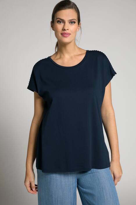 T-Shirt, Zierband, Oversized, Rundhals, Halbarm