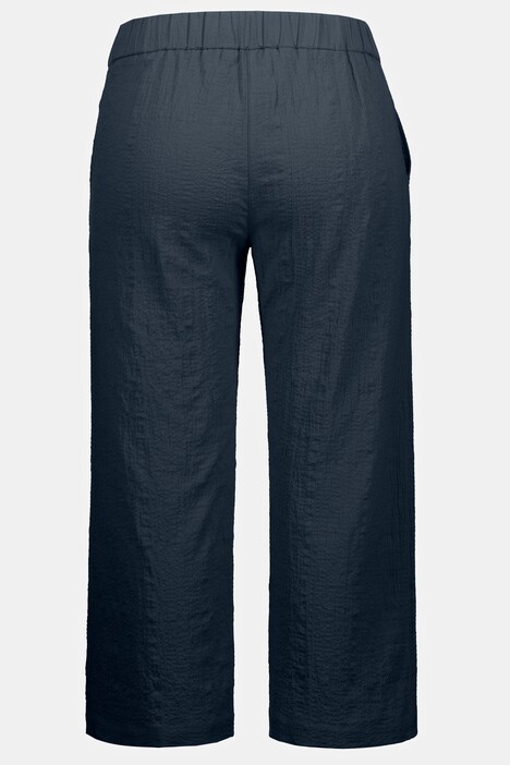 Pantalon 7/8 Mary, texture crépon, jambe large, ceinture confort