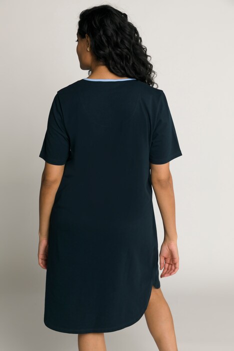 Camicia da notte in confezione doppia con gatti, spalline incrociate e mezze maniche