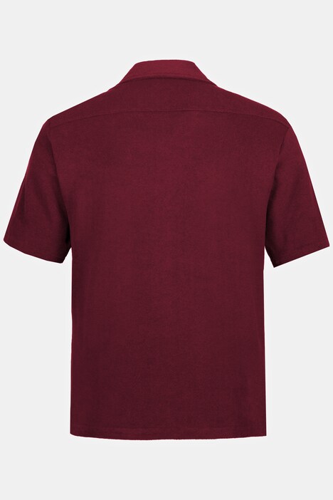 Frottee-Hemd, Halbarm, Kubakragen, Modern Basic Fit
