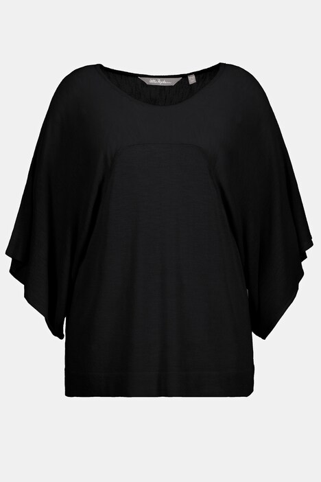 Jumper, hørblanding, rund hals, flagermushalværmer
