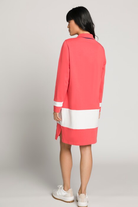 Polokleid, Streifen, Polokragen, Langarm