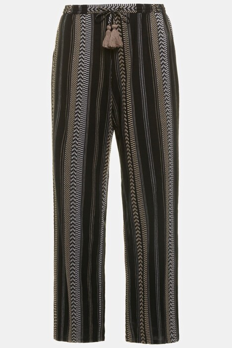 Graphic Stripe Elastic Waist Wide Leg Rose Fit Pants