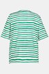 Brushstroke Stripe Round Neck Stretch Knit Top