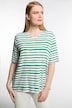 Brushstroke Stripe Round Neck Stretch Knit Top
