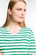 Brushstroke Stripe Round Neck Stretch Knit Top