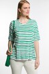 Brushstroke Stripe Round Neck Stretch Knit Top