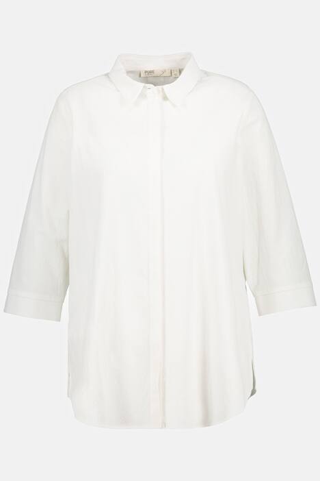Hemdbluse, A-Linie, Hemdkragen, 3/4-Arm, Biobaumwolle