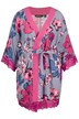 Župan, květy, výstřih do V, 3/4 rukávy, kimono
