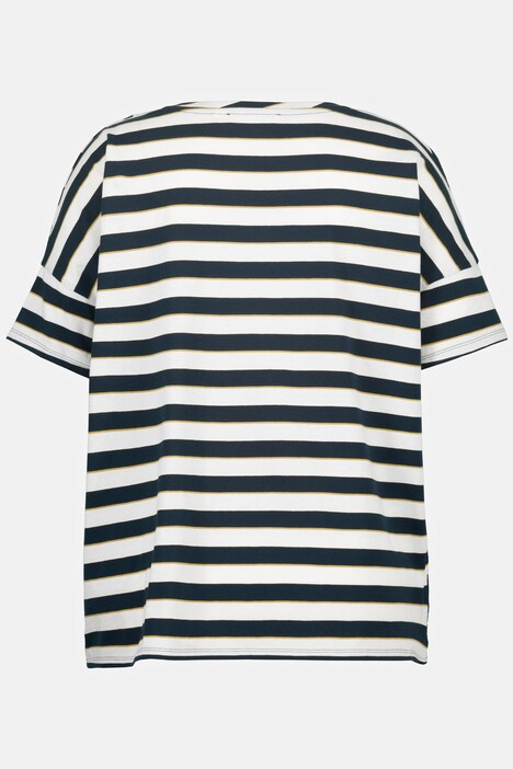 Eco Cotton Stripe Mix Tie Hem Oversized Fit Tee