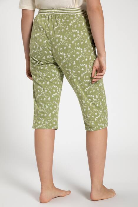 Pyjama-Shorts, floraler Druck, gerades Bein, Biobaumwolle