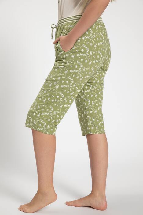 Pyjama-Shorts, floraler Druck, gerades Bein, Biobaumwolle