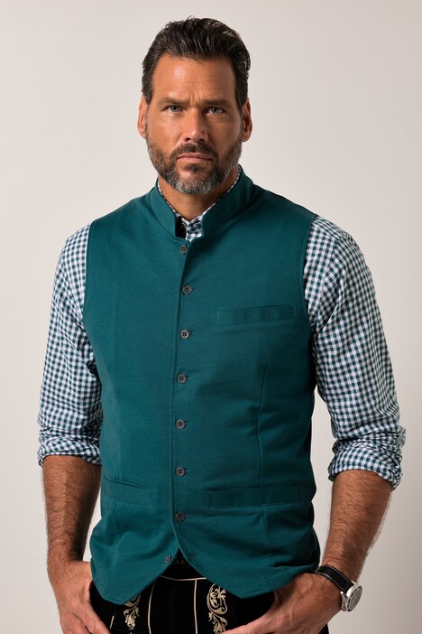 Gilet JP 1880 traditionnel, en molleton, col Mao et broderies - jusqu'au 7 XL