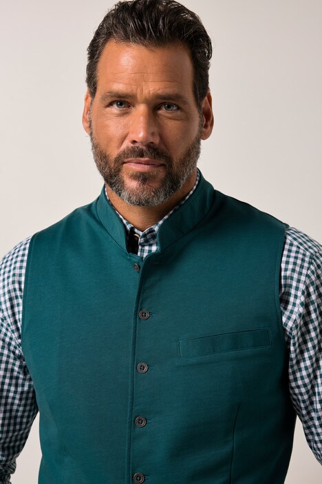 Gilet JP 1880 traditionnel, en molleton, col Mao et broderies - jusqu'au 7 XL