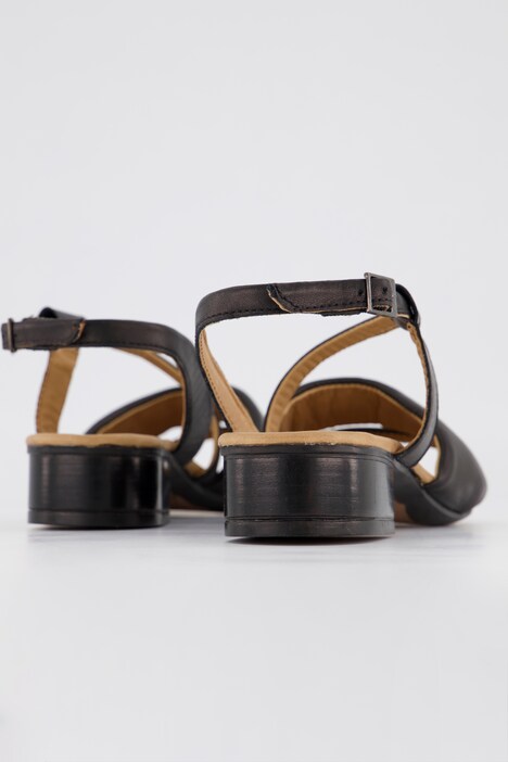 leren sandalen, teengesp, elastische sluiting, wijdte H