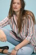 Camicia a righe dal taglio squadrato con colletto da camicia e maniche lunghe