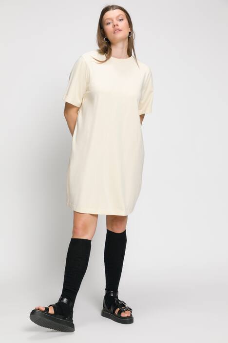 Extra longshirt, ronde hals, halve mouw, oversized