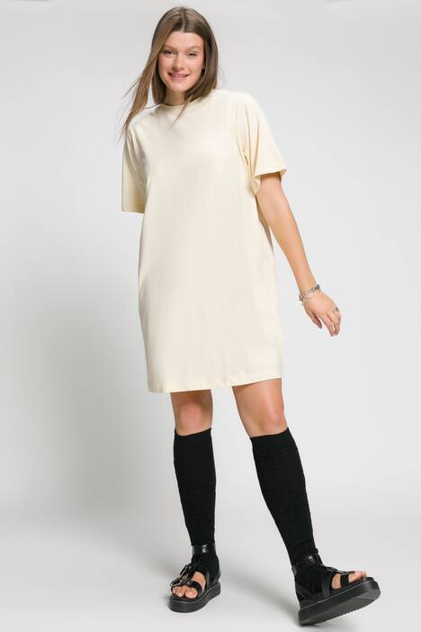Extra longshirt, ronde hals, halve mouw, oversized