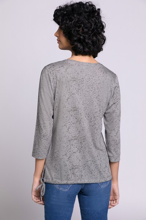 Shirt, bedruckt, elastischer Saum, Rundhals, 3/4-Arm