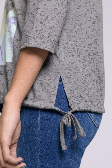 Shirt, bedruckt, elastischer Saum, Rundhals, 3/4-Arm