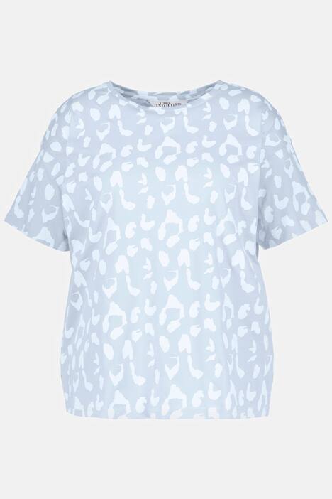 T-shirt, oversize, rund hals, korte ærmer, leo print