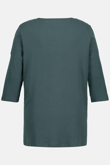 shirt, openingen, V-hals, 3/4-mouwen, biologisch katoen