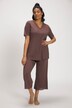 Pyjama en modal mélangé, T-shirt à manches courtes, broderie ajourée