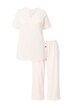 Pyžamo, děrovaná výšivka, krátké rukávy, směs modalu