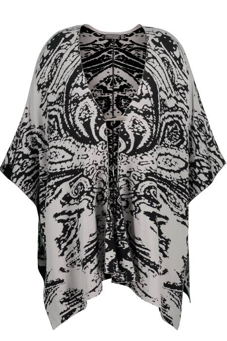 Úpletové pončo, Paisley design, spínací špendlík