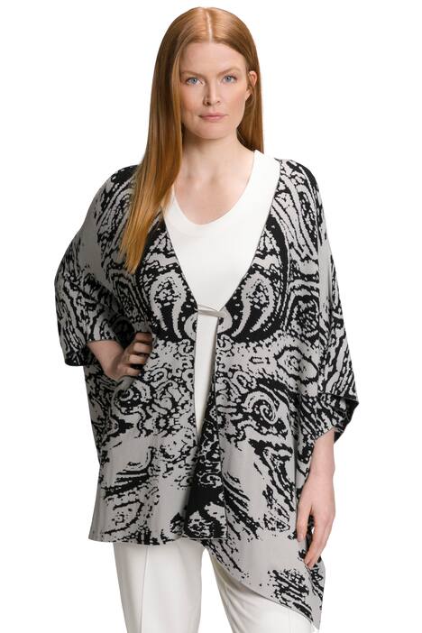 Úpletové pončo, Paisley design, spínací špendlík