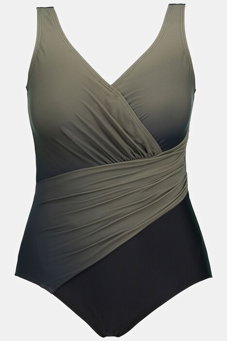 Costume da bagno con gradiente di colore, drappeggio e coppe morbide