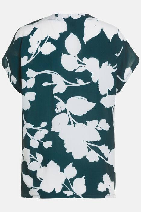Bluse Identity, XL Blüten, Rundhals, Halbarm, hochwertige Viskose
