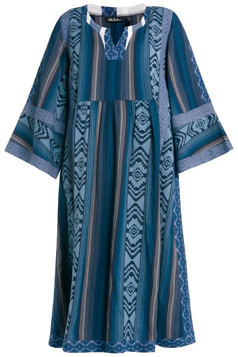 Kaftan, etno vzor, A střih, tunikový výstřih, 3/4 rukávy
