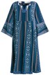 Kaftan, etno vzor, A střih, tunikový výstřih, 3/4 rukávy