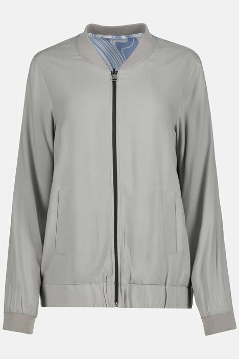 Wendeblouson, uni / Wellenmuster, Rundhals, Langarm
