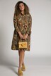 Robe en lin, motif, col chemise, manches longues