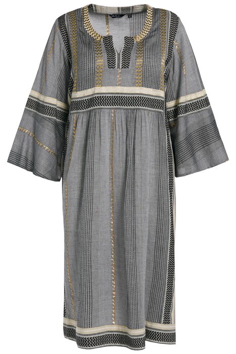Kaftan, etno vzor, A střih, tunikový výstřih, 3/4 rukávy