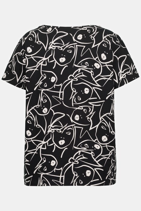 T-shirt, ansigt, u-bådsudskæring, halvlange ærmer