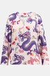 Bluse, Drachen, Zipper, V-Ausschnitt, Langarm
