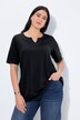 T-shirt manches courtes et col tunisien, coupe évasée