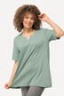 T-shirt dal taglio svasato con scollo a tunica e mezze maniche