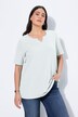 T-shirt manches courtes et col tunisien, coupe évasée