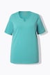 T-shirt manches courtes et col tunisien, coupe évasée