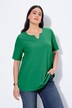 T-shirt manches courtes et col tunisien, coupe évasée