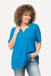 T-shirt manches courtes et col tunisien, coupe évasée