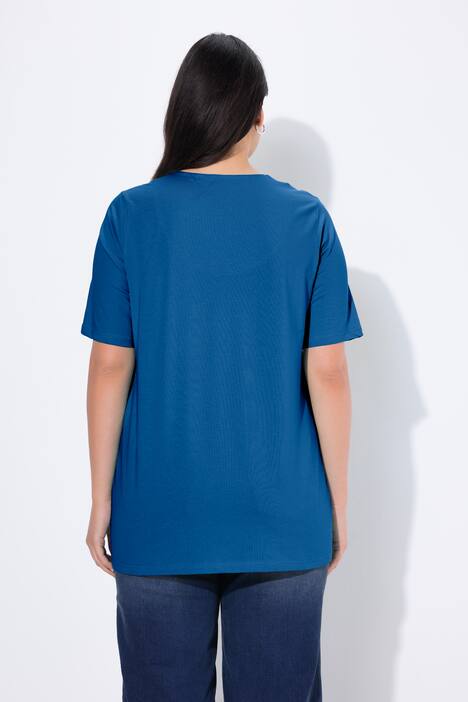 T-Shirt, A-Linie, Tunika-Ausschnitt, Halbarm