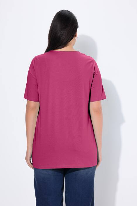 T-Shirt, A-Linie, Tunika-Ausschnitt, Halbarm