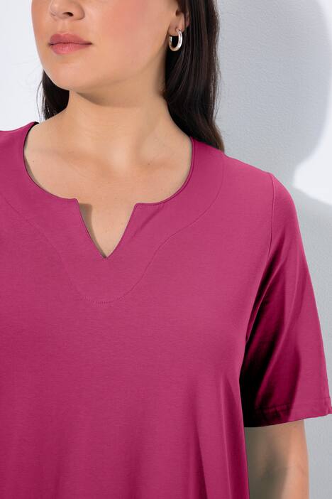 T-Shirt, A-Linie, Tunika-Ausschnitt, Halbarm
