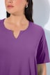 T-shirt manches courtes et col tunisien, coupe évasée